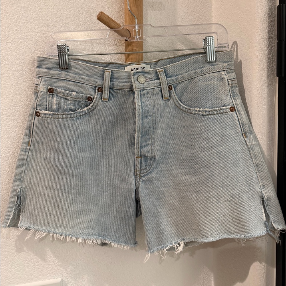 Agolde Parker Long Vintage Denim Shorts